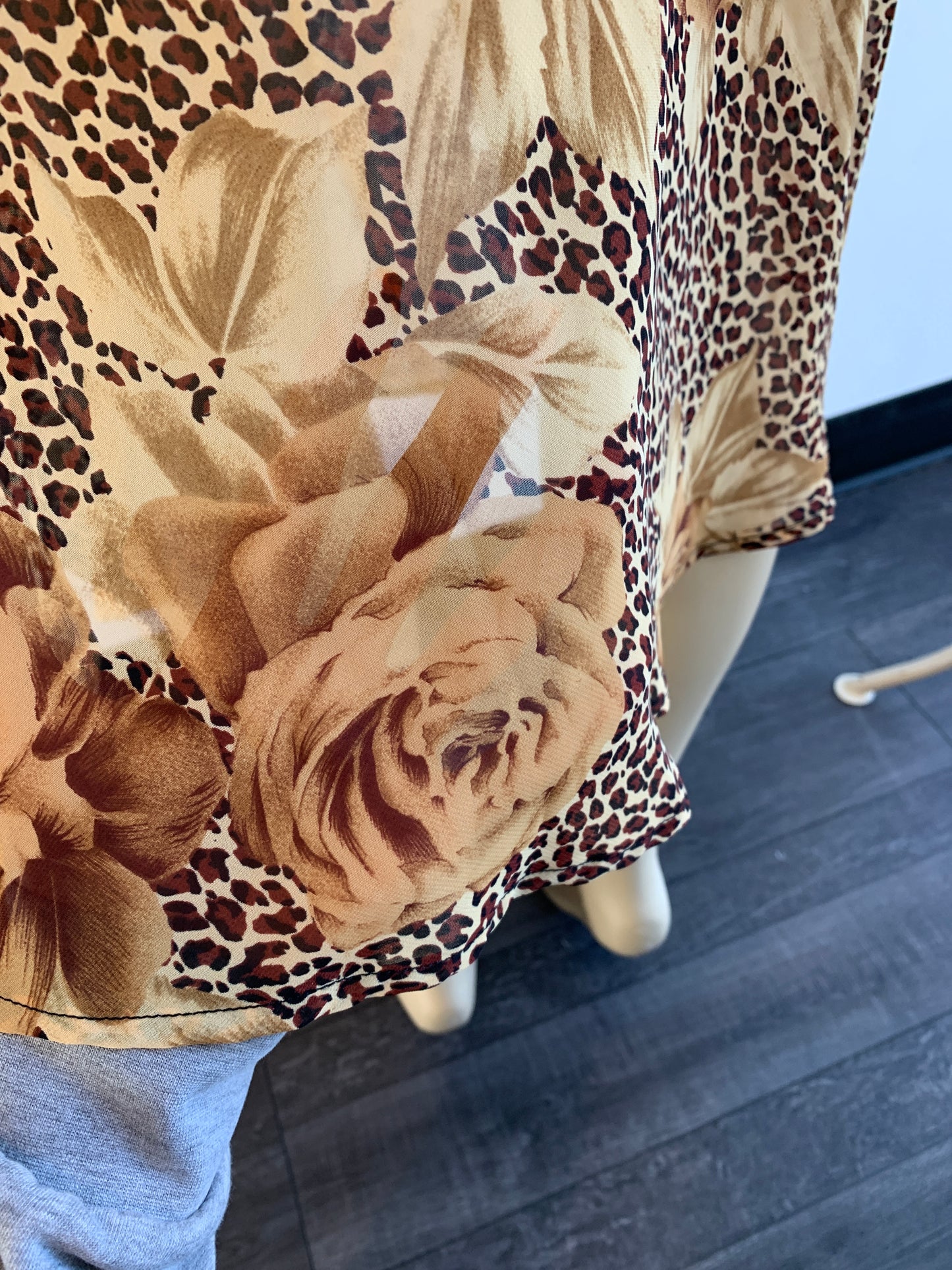 Sheer Floral Leopard
